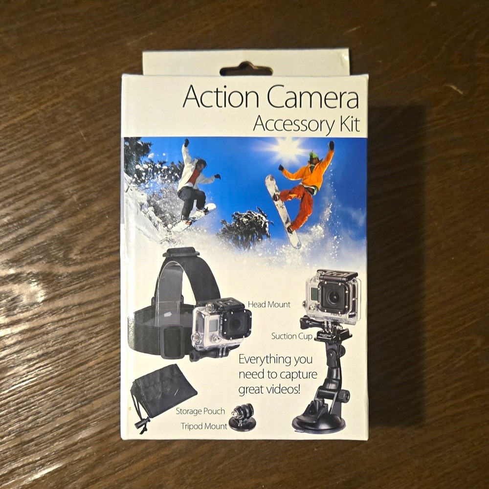 PlatinumPlus Sunpak Action Camera Accessory Kit Head Mount Suction Cup Black